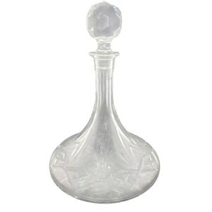 Illusions‎ Samobor 24% Lead Crystal Ships Decanter w/ Stopper Yugoslavia Handcut